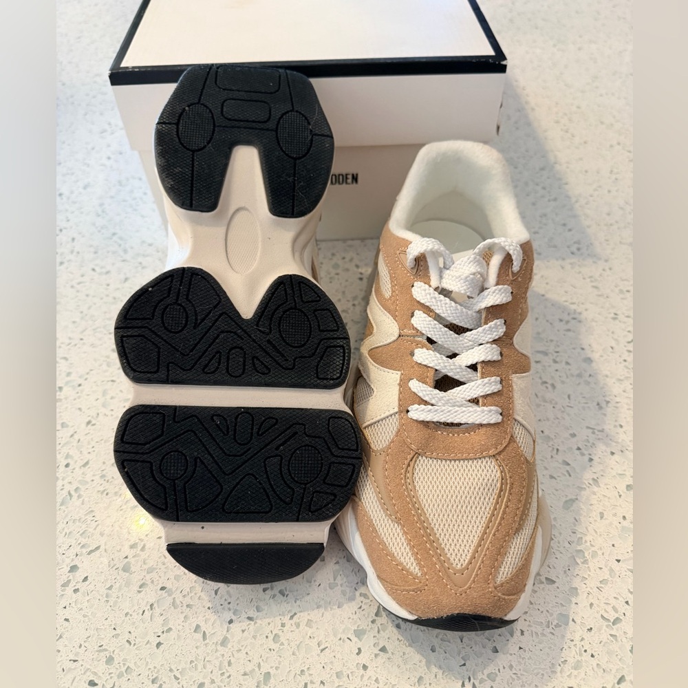 Steve Madden SEBI Sneakers Taupe Multi Size 7 NIB Trendy Casual Sneaker - Picture 7 of 10